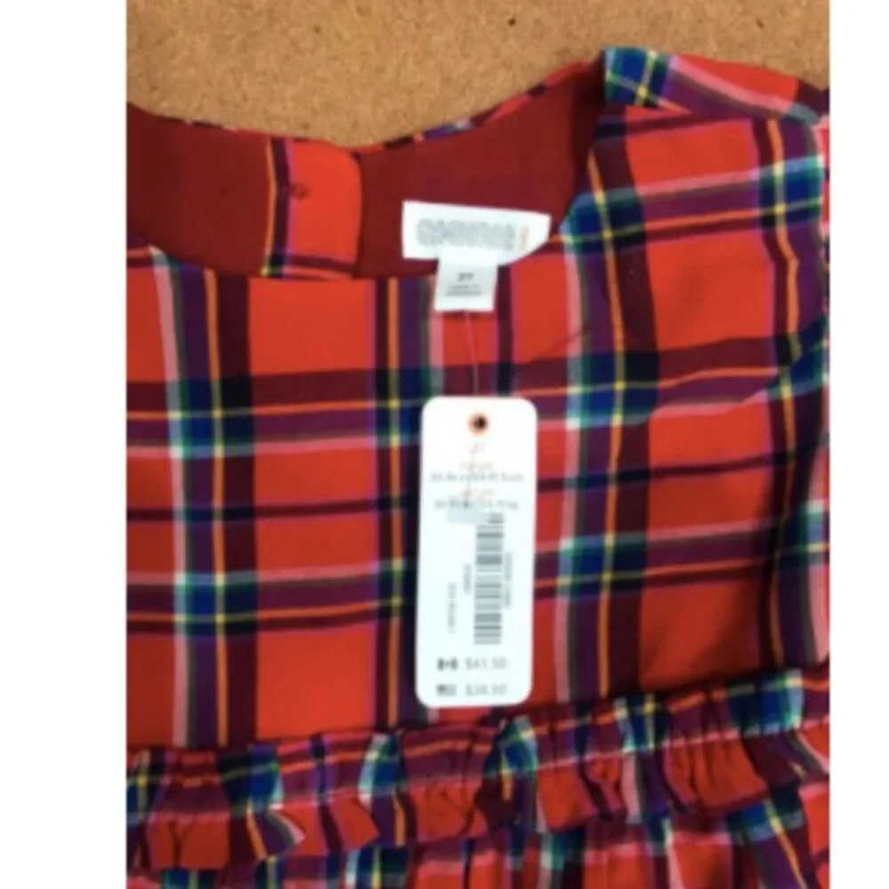 Gymboree Holiday Plaid Red Dress Girls‎ Sz 2T